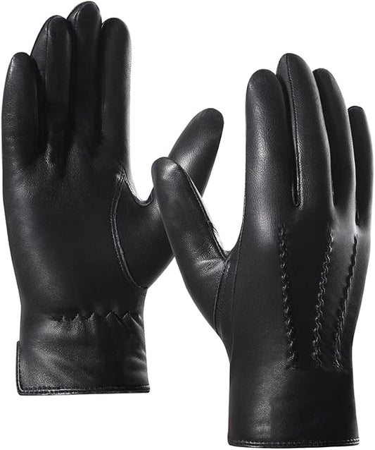 GladiWears Mens Luxury Cowskin Leather Gloves Wool Lined